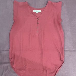 Ann Taylor Loft Blouse Sleeveless V Neck